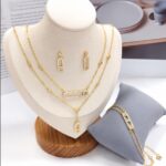Pave Safety Pin Double Layer Necklace
